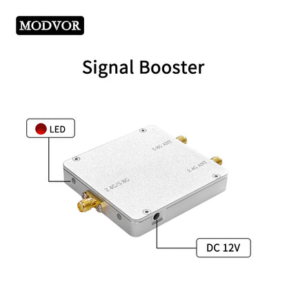 2.4G&5.8G 4W 1-In 2-Out Signal Booster – Dual-Band Extender for WiFi, Bluetooth, LoRa & Industrial IoT with 80X Power, Ultra-Low Noise and Dual-Antenna Output
