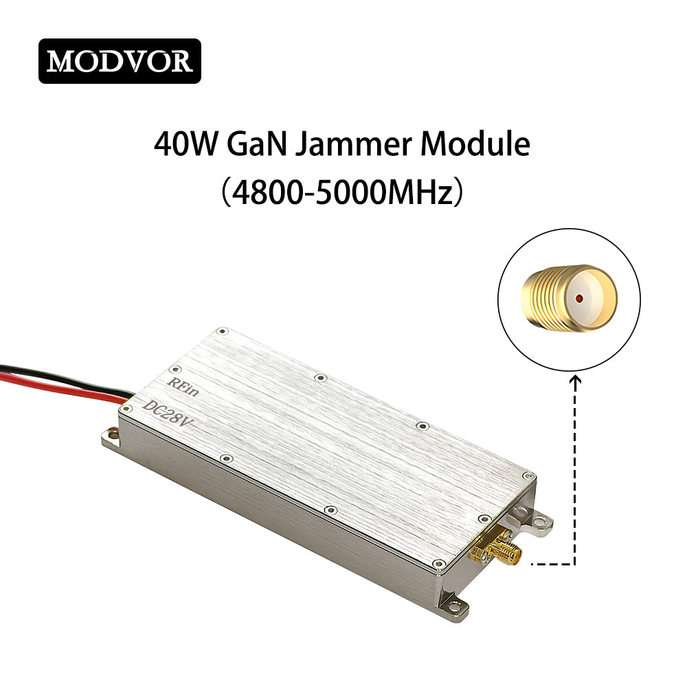 40W 4.9G GaN Drone Jammer Module SMA-Female 4800-5000MHz Counter Drone Equipment for Anti-UAV Defense System