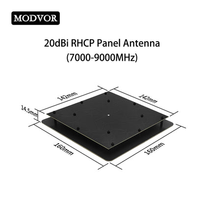 Broadband 7000-9000MHz 20dBi Directional RHCP Panel Antenna SMA-Female for SATCOM, Spacecraft TT&C and Data Transmission, Radar Seeker