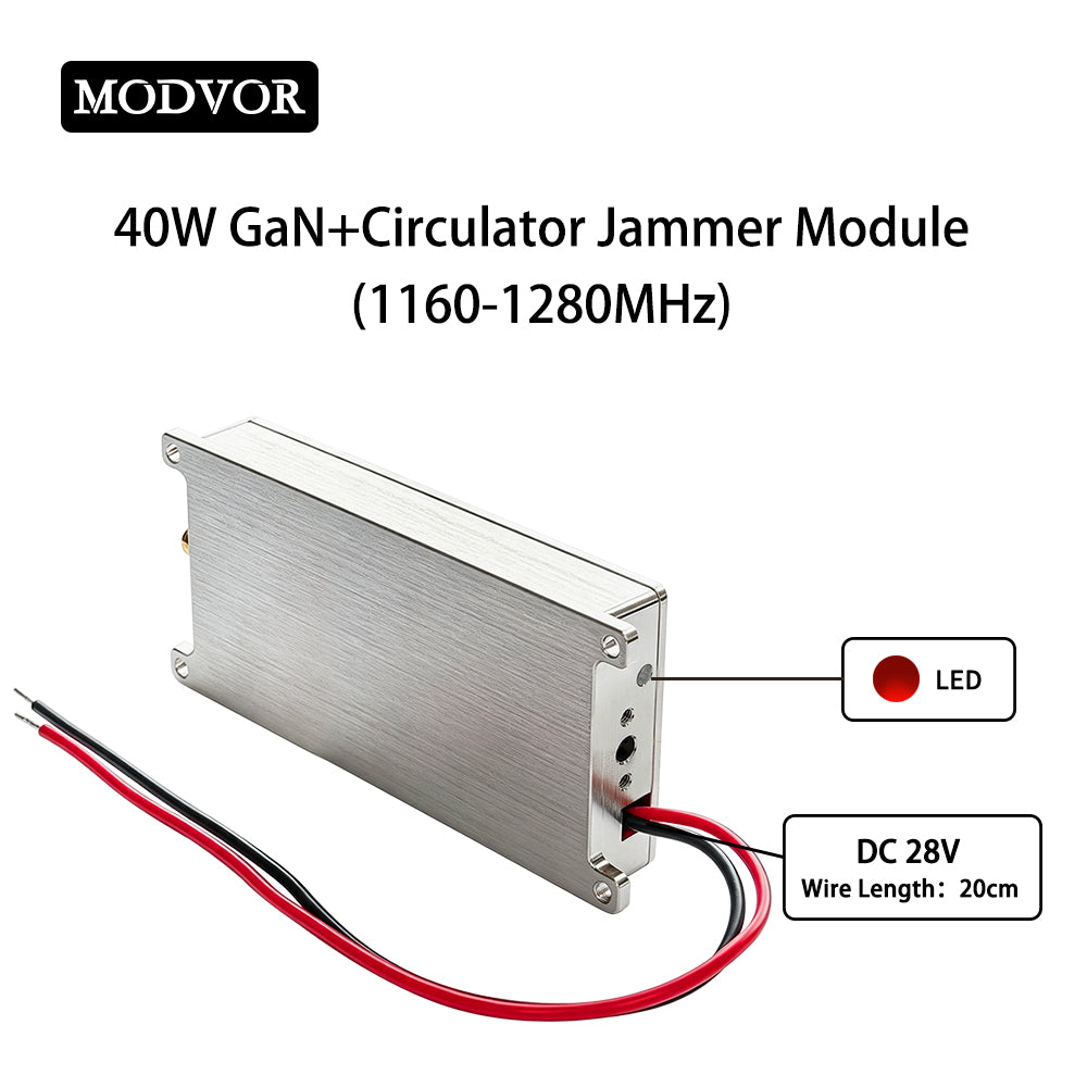 40W 1160-1280MHz GaN Drone GPS Jamming Module with Circulator SMA-Female for Jamming GPS L5 Satellite Navigation