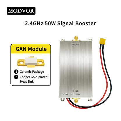 2.4GHz 50W Signal Booster – Smart Home, Wireless Camera & Drone Signal Extender with Ultra-Low Noise and Plug-and-Play Operation