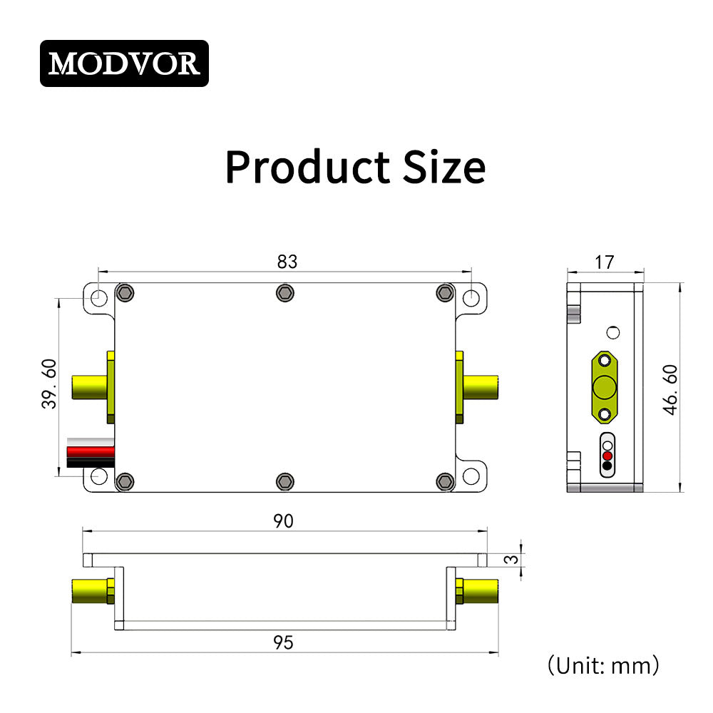 2.4GHz 5W RF Power Amplifier for UAV Video Downlinks, Telemetry Radios & ISM Wireless Systems – Compact SMA-K Aluminum Housing