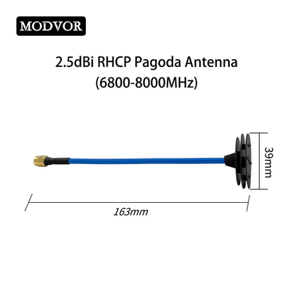 Antena dookólna Pagoda 2.3‑2.5 GHz 2.0 dBi złączem SMA-męskim do komunikacji bezprzewodowej w paśmie ISM 2.4 GHz