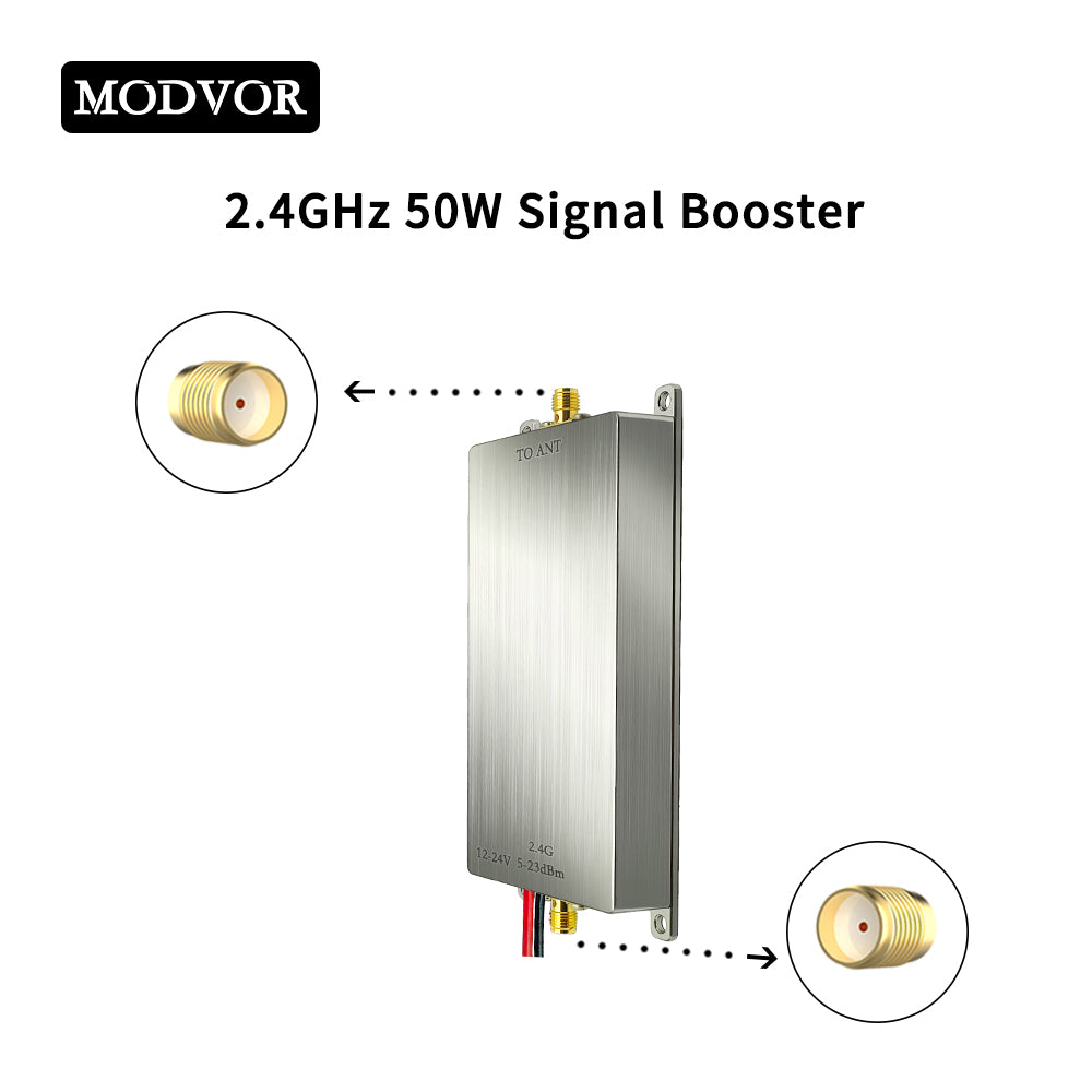 2.4GHz 50W Signal Booster – Smart Home, Wireless Camera & Drone Signal Extender with Ultra-Low Noise and Plug-and-Play Operation